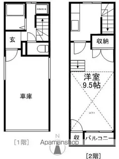 ハイクオリティ三輪【1階】の間取り