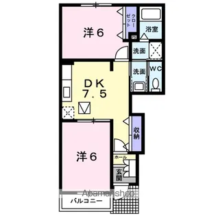 エステート・A Ⅱ【1階】の間取り