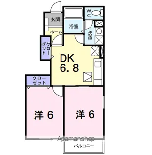 ファウンティン和泉【1階】の間取り