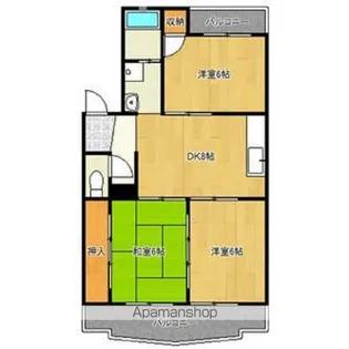 クイーンハイツ東山【3階】の間取り