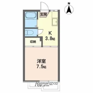 リッチフィールド都南【202号室】の間取り