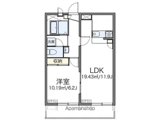 レオパレス翔【3階】の間取り
