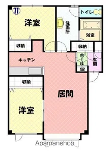 アピアB棟【3階】の間取り