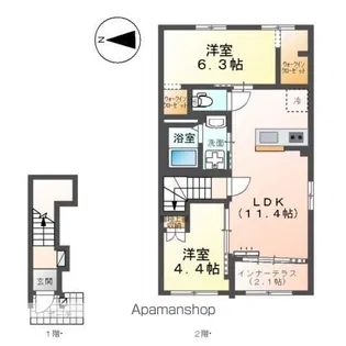 レサンス八街【2階】の間取り