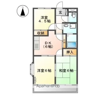 クリスタルメゾン七宝【205号室】の間取り