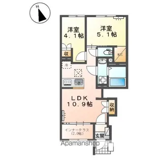 ウェルス レエルラ【1階】の間取り