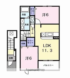 アプリコット・サン B【2階】の間取り