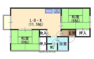 セジュールM95 Ⅰ番館【2階】の間取り