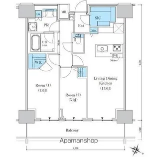 ロイヤルパークスER万代【919号室】の間取り