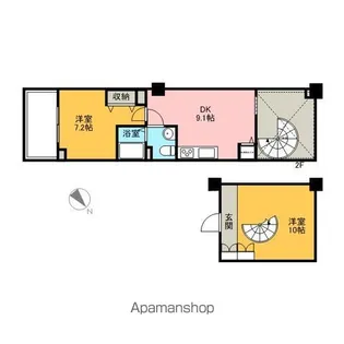 レジデンスシャルマン月島【4階】の間取り