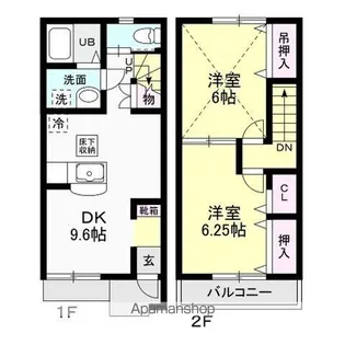 CASA SOL LEVANTE【106号室】の間取り