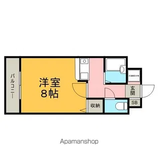アパートメント宝ヶ池【306号室】の間取り
