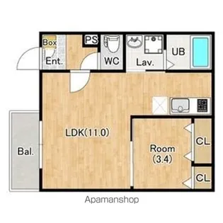 ジーメゾン春日部小渕【203号室】の間取り