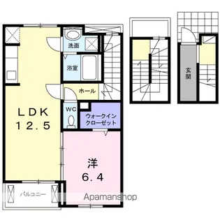 東京都八王子市西浅川町【アパート】の間取り