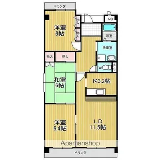 エルグランデ豊が丘【2階】の間取り