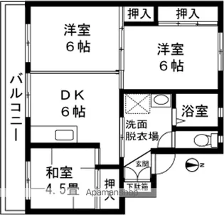 ビレッジハウス小千谷1号棟【204号室】の間取り
