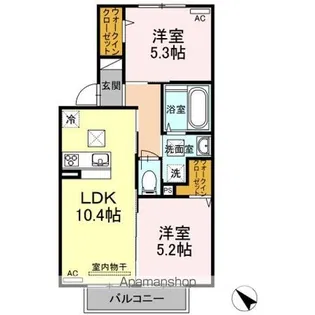 ハイム仁保津沖【1階】の間取り