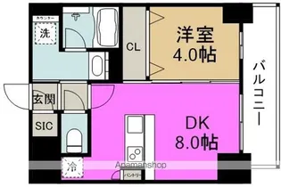 エステムコート大阪福島Ⅱレイヤー【4階】の間取り