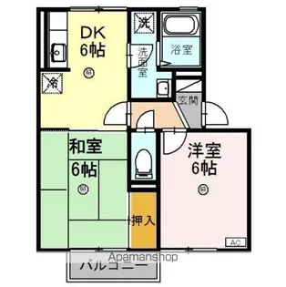 2DKの間取り画像