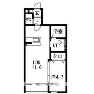 RETRO BASE(レトロ・ベース)【105号室】の間取り