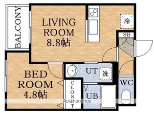 プライマル札幌琴似【8階】の間取り