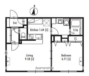 プライマル中野新橋【4階】の間取り
