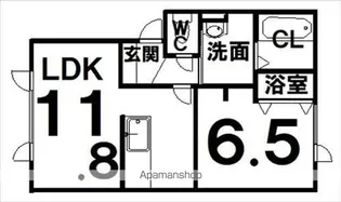 ラ・ポールあかしや【106号室】の間取り