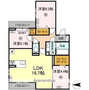 トリシア長丘【3階】の間取り