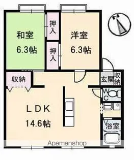 サンビレッジ平野 A棟【1階】の間取り
