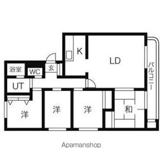 クレア月寒【111号室】の間取り