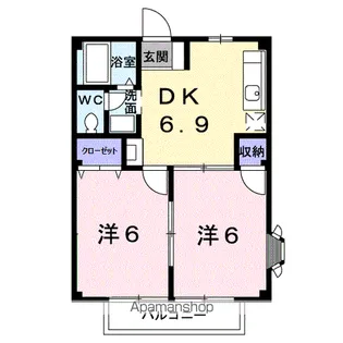 リバーサイド藤和A【1階】の間取り