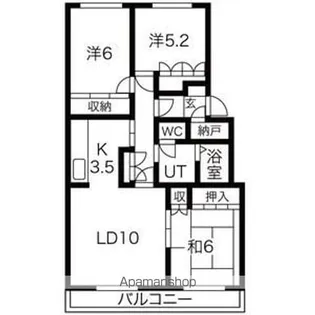 テレパレス富丘II【4階】の間取り