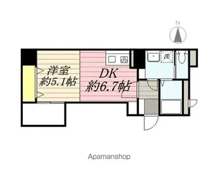 福岡県福岡市中央区大手門2丁目【マンション】の間取り