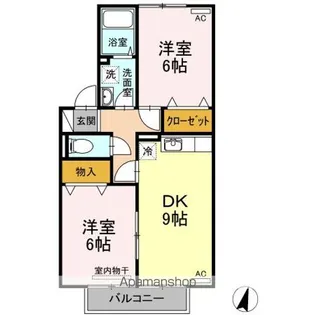 2DKの間取り画像