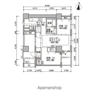 東雲キャナルコートCODAN19号棟【6階】の間取り