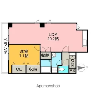 ハイツ元住【7階】の間取り