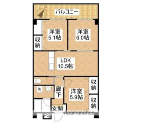 ストリーム ビストワ【305号室】の間取り