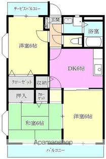 キャッスル西延岡【405号室】の間取り