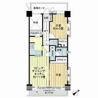 ライオンズヒルズ松戸【4階】の間取り