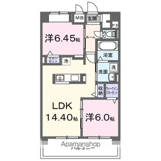 メルベージュ久留米【6階】の間取り