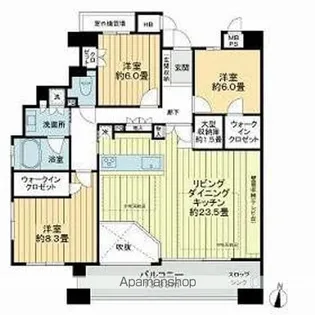 ライオンズ東山レジデンス【601号室】の間取り