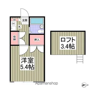 ジョリー名都借【101号室】の間取り