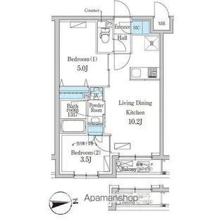 デュオフラッツ千歳船橋【2階】の間取り
