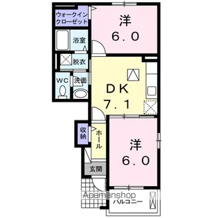 ルピナスB【1階】の間取り
