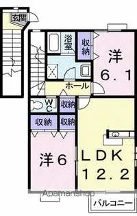 デュエル ミサキⅢ A【2階】の間取り