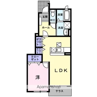 ラシーヌ大刀洗弐番館【1階】の間取り