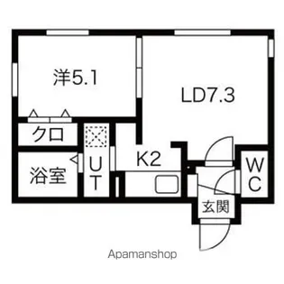 UPPER VILLAGE南円山(アッパーヴィレッジ)【2階】の間取り