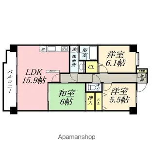 サーパス表町【11階】の間取り