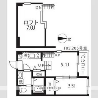 ハーモニーテラス長田町【1階】の間取り