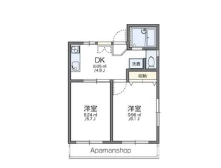 レオパレス江戸川台第21【2階】の間取り